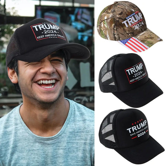 Sunscreen Cotton Adjustable Trump Supporters Hat Trump 2024 Caps Baseball Cap US Flag Hats