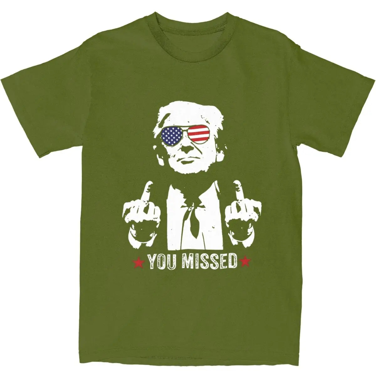 Men Women 2024 Assassination Shooting Trump You Missed Graphic T Shirt Merch Casual Cotton Trump Rally Shot T Shirts Tee Clothes