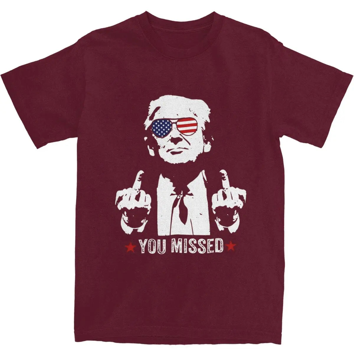 Men Women 2024 Assassination Shooting Trump You Missed Graphic T Shirt Merch Casual Cotton Trump Rally Shot T Shirts Tee Clothes