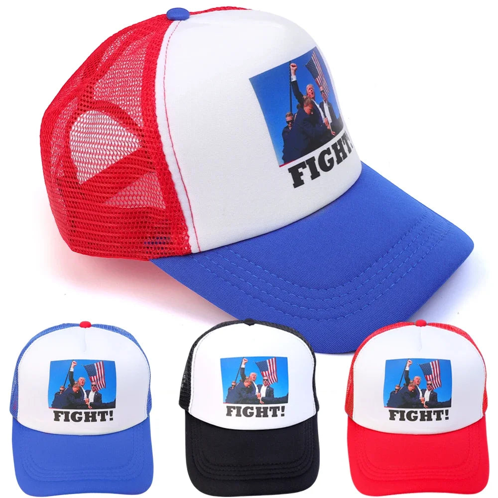 Hot Trump 2024 American Presidential Hat Make America Great Again Hat Donald Trump Republican Hat Cap MAGA Embroidered Mesh Cap